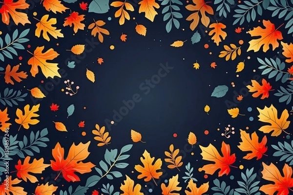 Fototapeta Stylish Autumn Leaves Vector Background for Events and Contemporary Design