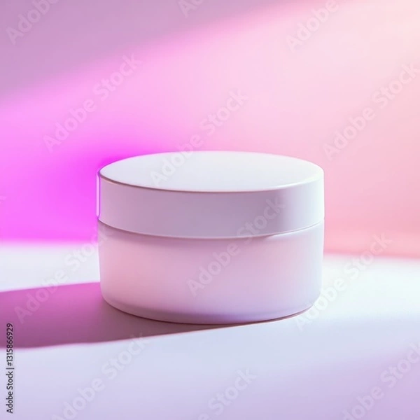 Fototapeta Cosmetic cream jar and container for skincare, isolated on white background, with beauty, moisturizer, and health-related items for face and body care