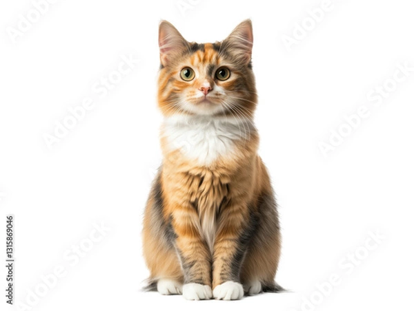 Fototapeta Elegantly Posed Blue Tortie Maine Coon Cat: A Captivating Display of Striking Fur and Poised Demeanor for Cat Lovers