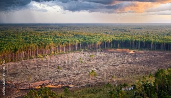 Fototapeta The resilience of nature showcases its capacity to heal.  