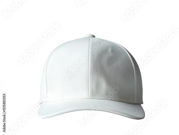 Fototapeta Mockup of a White Snapback Baseball Cap for Your Design Projects and Presentations.