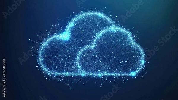 Fototapeta Artificial intelligence independently optimizing cloud-based digital networks.