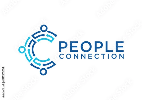 Fototapeta Abstract Logo Design People Connection Icon Vector Illustration.
Abstract Logo Vector Design Template Initial Letter C Connecting People
