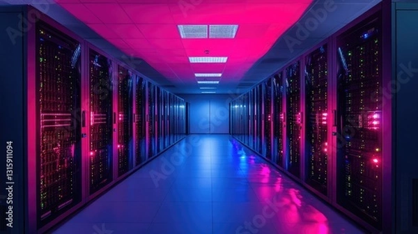 Fototapeta Quantum-hybrid computing setup accelerating complex calculations.