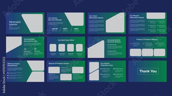 Fototapeta Minimalist Interior Design Presentation Template