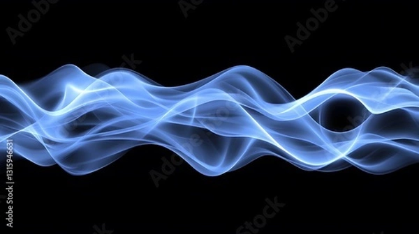 Fototapeta Abstract Blue Wave Energy Flowing Dynamic Design