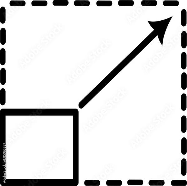 Obraz Scalability  icon. Square with corners and arrow vector icon.  Replaceable vector design.