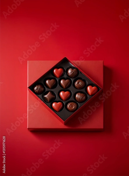 Fototapeta 초콜릿, 사랑, 선물, 발렌타인 데이, 하트