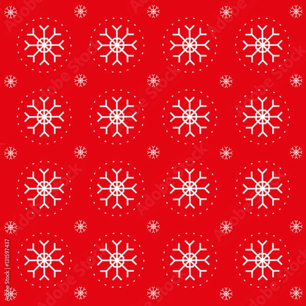 Obraz Christmas pattern with snowflakes vector