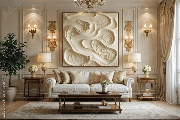 Fototapeta Sophisticated Cream Canvas Texture Art for Elegant Wall Decor