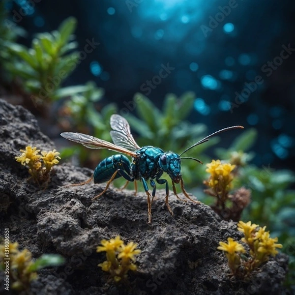 Obraz dragonfly on a leaf