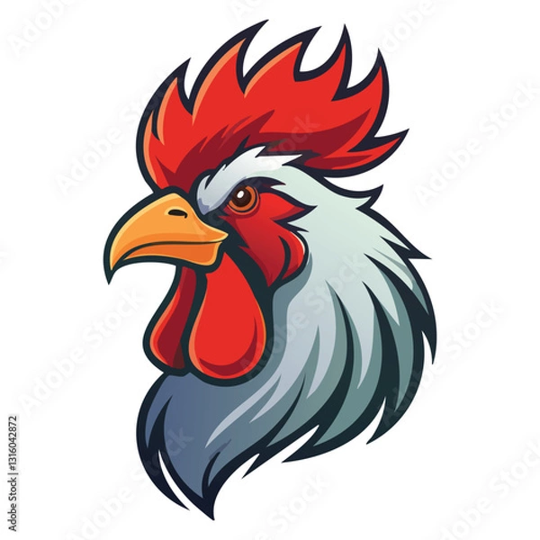 Fototapeta Brave rooster head mascot