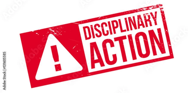 Fototapeta Disciplinary Action rubber stamp. Grunge design with dust scratches. Effects can be easily removed for a clean, crisp look. Color is easily changed.