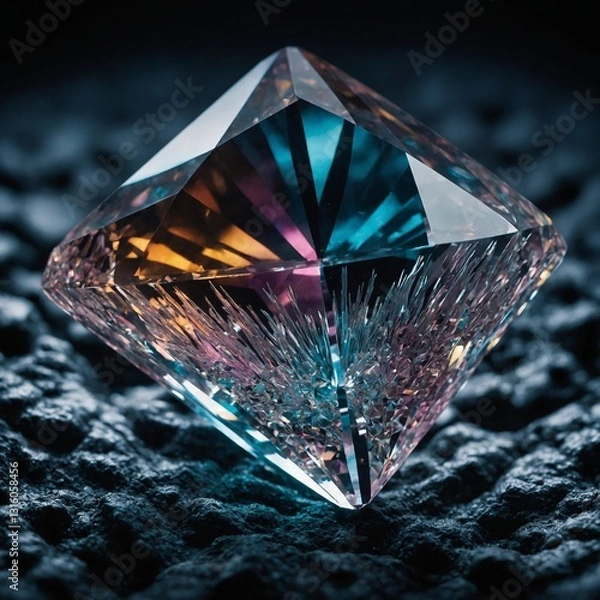 Obraz diamond on black background