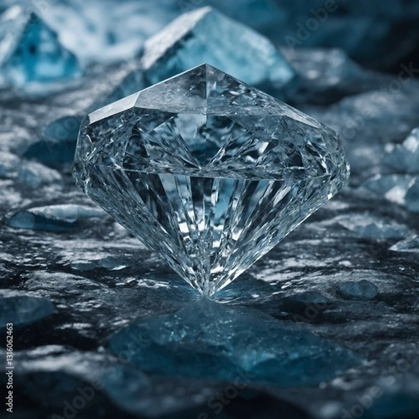 Obraz diamond on blue background