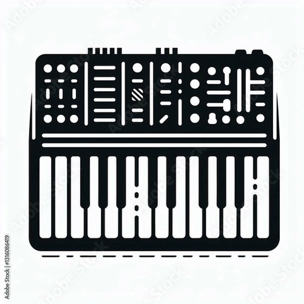 Obraz Monochrome Synthesizer Analog Sound Icon