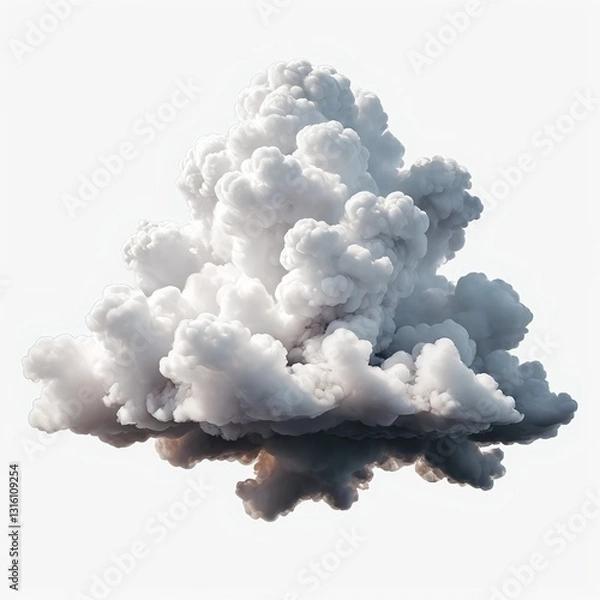 Obraz Abstract Smoke Plume, Isolated on White