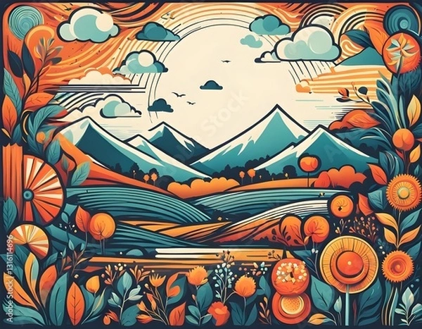 Obraz vector illustration of an abstract background with tree