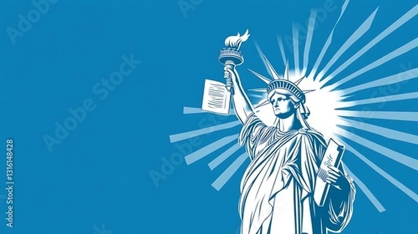 Fototapeta Vector Liberty statue digital design pictures