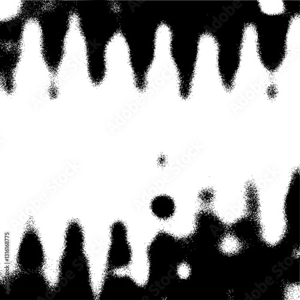 Fototapeta An abstract wavy transparent isolated black grunge texture overlay design element.