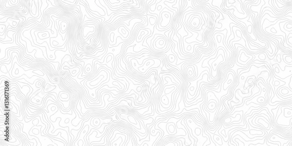 Fototapeta Contour abstract map relief land outline. Topographic map patterns. White wave paper curved reliefs abstract background. Background of the topography map. Abstract pattern with lines.