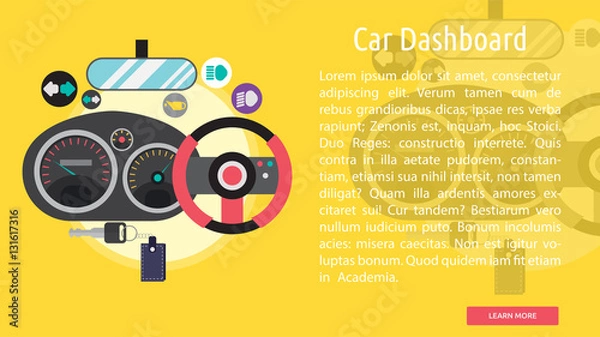 Obraz Car Dashboard Conceptual Banner