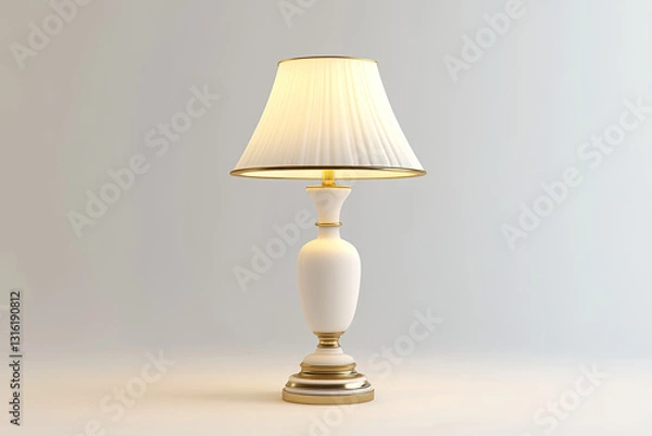 Fototapeta Table Lamp Isolated on White Background Room Lamp 3D Illustration Cg Render