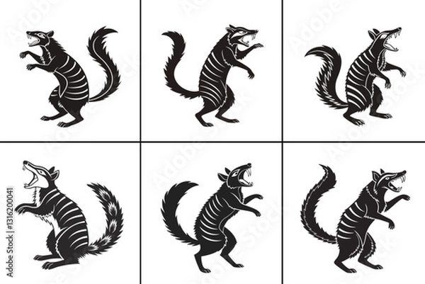 Obraz Angry Numbat Silhouette , Vector Design Illustration