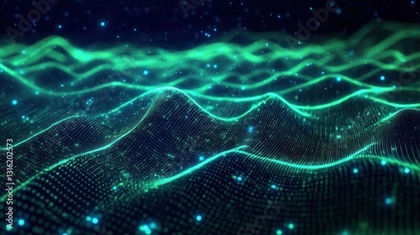 Obraz Abstract Digital Wavescape