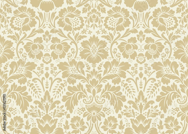 Fototapeta Vector seamless floral damask pattern