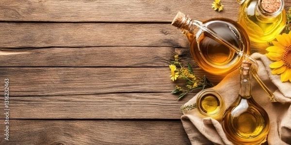 Fototapeta Sunflower oil banner