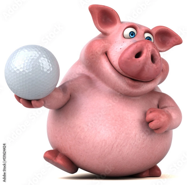 Obraz Fun pig - 3D Illustration