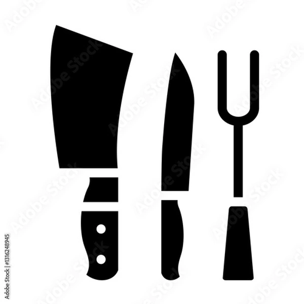 Fototapeta Butcher's tools Vector Design Icon Style