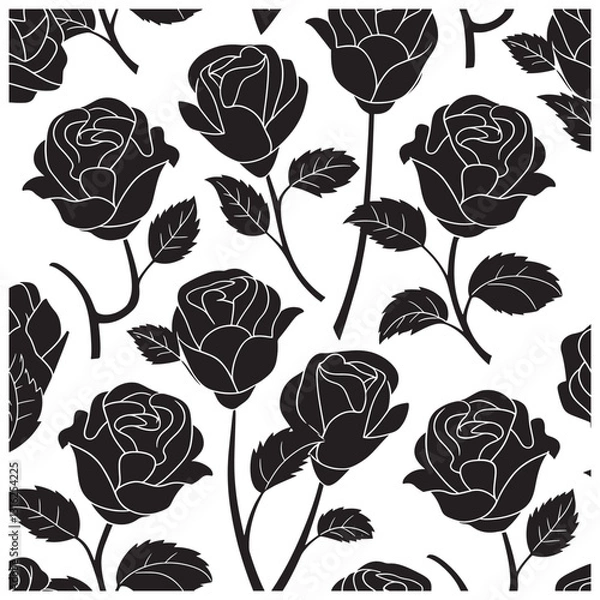Fototapeta Rose Silhouette Design Vector