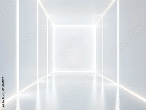 Obraz White Light Geometric Space