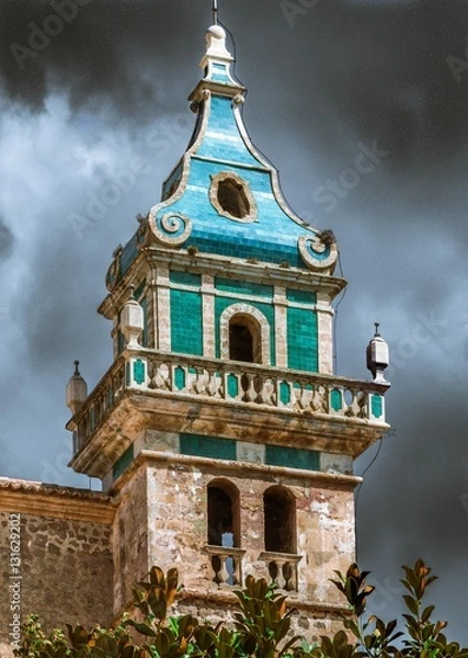 Obraz The bell tower of the monastery in Valldemossa in Majorca Spain