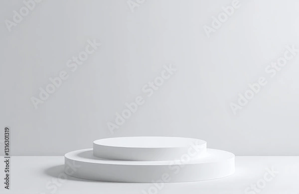 Obraz Modern Podium Design With Pedestal And Platform, Ideal For Award Ceremonies And Product Presentations, Available As A 3d Stock Vector.