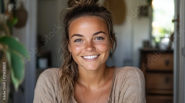 Obraz "Smiling woman posing for a portrait."