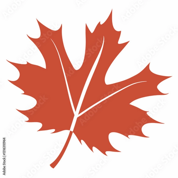 Fototapeta Maple Leaf Flat Style vector  illustration