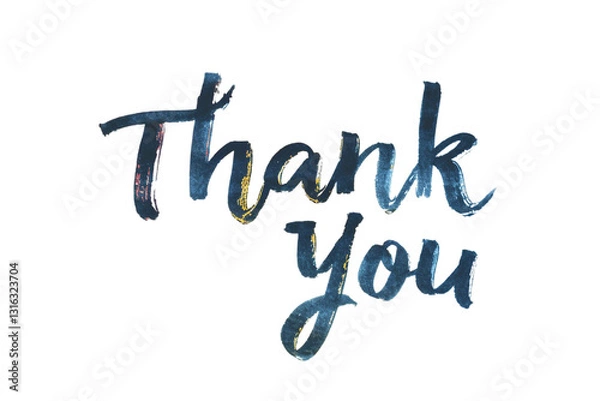 Obraz "Thank You" in Handwritten Calligraphy Isolated on Transparent Background