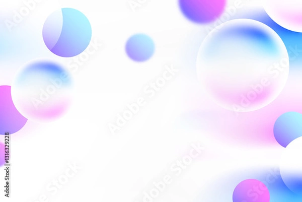 Fototapeta Abstract geometric circle gradient soft light pastel blue and purple bokeh background design for Graphic Business technology digital illustration web template backdrop desktop wallpaper bubbles banner