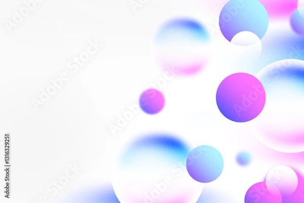 Fototapeta Abstract geometric circle gradient soft light pastel blue and purple bokeh background design for Graphic Business technology digital illustration web template backdrop desktop wallpaper bubbles banner
