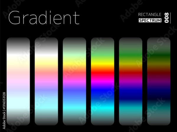 Fototapeta グラデーションのグラフィックスタイルのセット 008 長方形