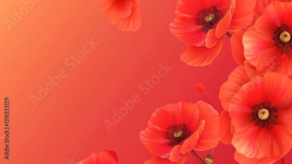 Fototapeta In - depth Analysis of the Flower Background of ANZAC Day: Multiple Symbols, Characteristic Flowers and Cultural Contexts