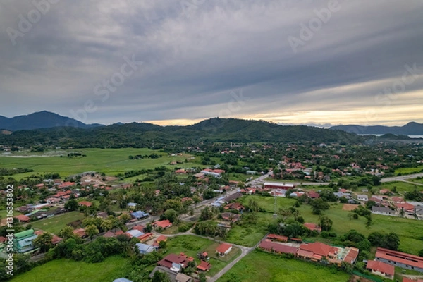 Obraz Panoramic view of Langkawi's urban sprawl