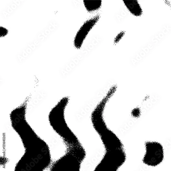 Fototapeta An abstract wavy transparent isolated black grunge texture overlay design element.