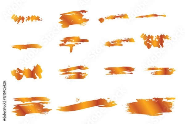 Obraz watercolor gold golden effect brush, horizontal line, simple vector illustration