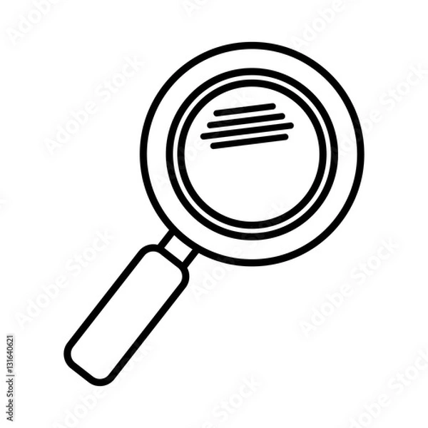 Obraz Lupe tool icon. Search magnifying glass zoom and lens heme. Isolated design. Vector illustration