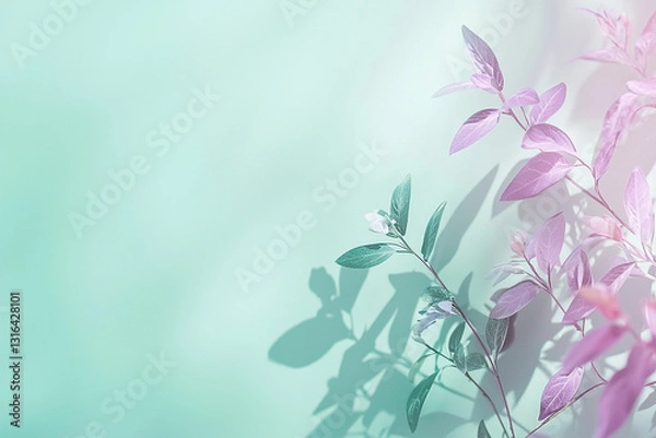 Fototapeta Smooth gradient from soft lavender to pastel mint