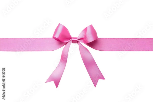Obraz Pink ribbon bow on decorative element isolated